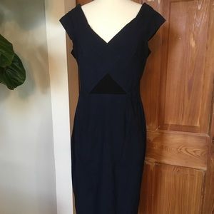 Roland Mouret blue and black midi dress 12